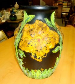 Black Vase with Yellow Flowers