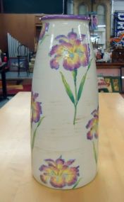 Beige Vase with Purple Flowers