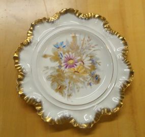 Limoges Gold Edge Plate with Flowers