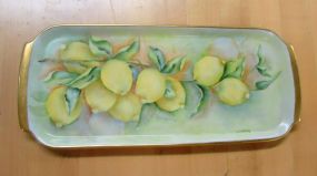 Signed L. Conroy Oblong Dish with Lemons