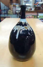 Black and White Pottery Bud Vase