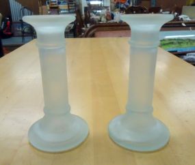 Frosted Glass Candle Holders