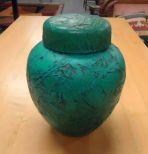 Teal Ginger Jar with Lid