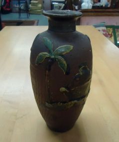 Pottery Vase with Palm Trees