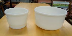 Two White Mixing Bowls