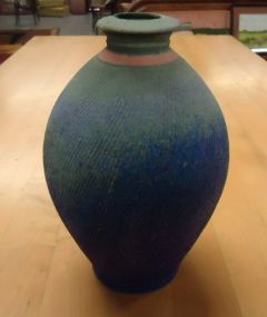Signed Purple and Green Vase