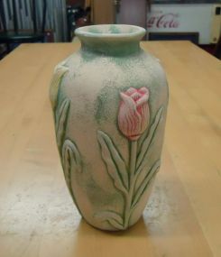 Small Pottery Vase w/Tulips