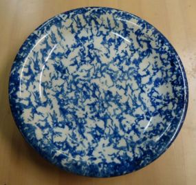 Blue and White Spongeware Plate