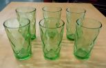 Heisey Soda Tumblers Heisey moongleam soda tumblers, signed, set of six 4 1/4