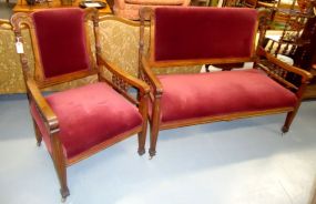 Loveseat and Chair Set 1880s Cherry Loveseat 38
