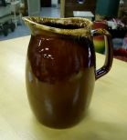 Vintage Hull USA Pottery Brown Drip Pitcher