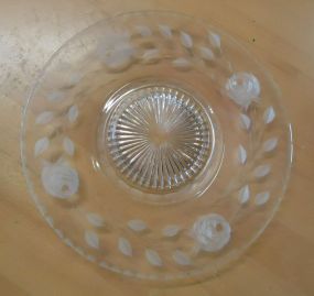 Glass Plate with Etched Roses