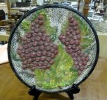 Ceramic Plate with Grapes and Vines