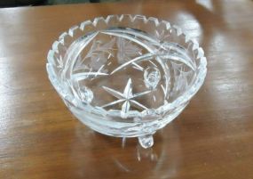 Glass Bowl with Etched Flowers