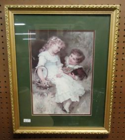 Victorian Boy and Girl Framed Art