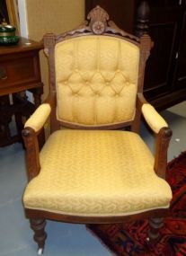 Walnut Victorian Parlor Arm Chair
