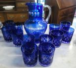 Blue 13pc. Pitcher & Glass Set