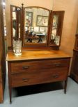 Mahogany Dresser with Tri-Fold Mirror