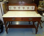 Mahogany East Lake Marble Top Washstand