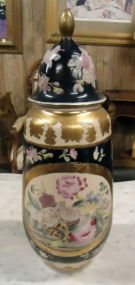 Blue & Gold Urn with Flowers