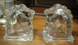 Pair of Glass Horse Bookends