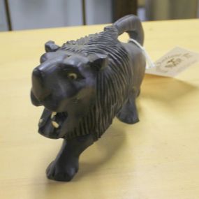 Hand Carved Wooden Lion