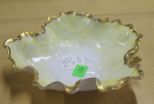 Leaf Pattern Gold Rim Dish