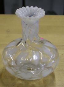 Twisted Neck Vase with Frosted Heart Pattern