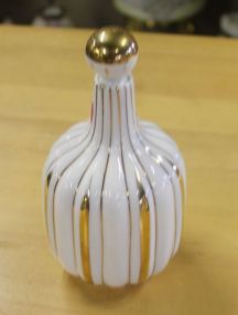 Unusual Gold and White Perfume Bottle