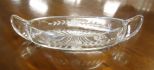 Etched Glass handled Relish Dish