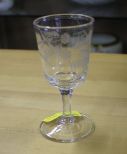 Etched Glass Footed Sherry Glass