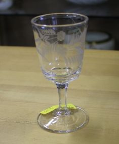 Etched Glass Footed Sherry Glass