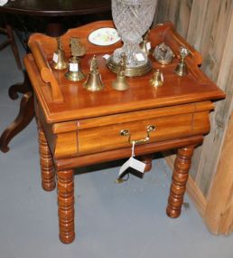 Bedside Table with Hand Painted Porcelain Back