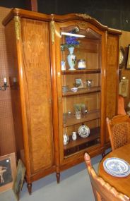 Early French Display Cabinet with Bird's Eye Inlay