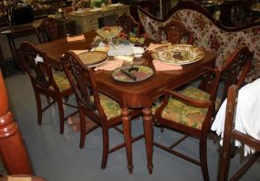 Walnut Sheraton Dining Table and 6 Chairs