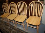 Set of Four Light Wood Kitchen Chairs