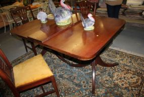 Mahogany Dining Table with Two Leaves