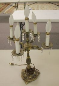 Brass Five Light Candelabra Style Lamp