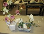 Porcelain Flower Containers with Flowers