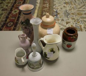 Miscellaneous Porcelain Pieces Including small vases, bell, pitcher, covered jar all 2