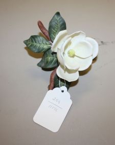 Small Porcelain Pieces, Two Flowers by Lenox Bird, and Stem Rose