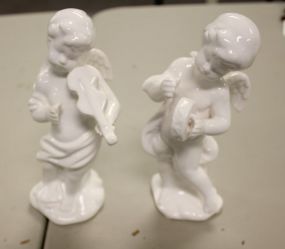 Two Ceramic Musical Cherubs 8