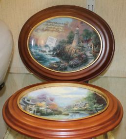 Two Thomas Kinkade Framed Porcelain Plates