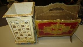 Florentine Style Magazine Holder and Garbage Can