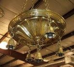 Press Brass Five Light Hanging Fixture copy of antique design, 18