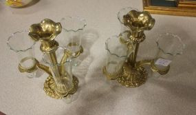 Pair of Brass and Glass Bud Vase 6