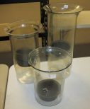 Three Large Glass Candleholders 10