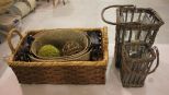 Four Baskets, Two Baskets with Glass Liners