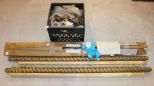 Drapery Rods and Box of Finials, Rings