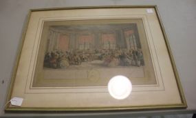 Antique Lithograph of French Parlor Scene 24